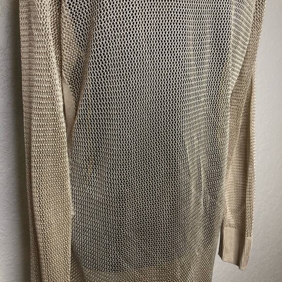 WHBM champagne open front open knit long cardigan size Extra Small XS - Picture 10 of 14